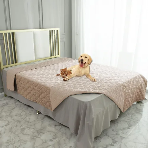 Miniatura 33 de Ameritex Funda Impermeable para Cama de Perro Manta para Mascotas para Muebles Cama Sillón Sofá Reversible Azul marino+azul piedra