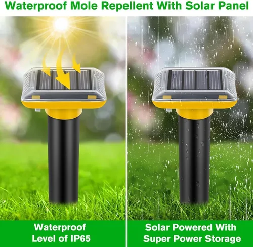 Miniatura 4 de Repelente ultrasónico de topos al aire libre, paquete de 6 repelentes solares para césped y jardín, trampas impermeables para matar topos, repele