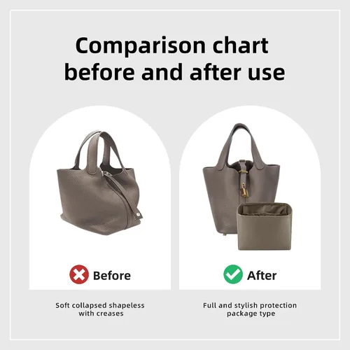 Miniatura 4 de DGAZ Organizador de bolso, sedoso y suave, seda, bolso de mano de lujo en moldeadores de bolsa, para mujer, se adapta a picotin1822Bags
