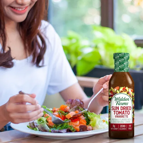 Miniatura 7 de Walden Farms Vinagreta de Tomate Seco al Sol – Aderezo sin calorías, bajo en carbohidratos, apto para dieta keto, vegano, sin azúcar con rico sabor