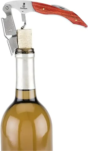 Miniatura 3 de Sacacorchos para abridor de vino – Llave profesional de doble bisagra para camareros con cortador de papel de aluminio y abridor de botellas