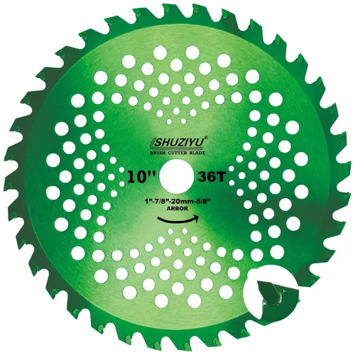 Miniatura 8 de 10"-60T. Arbor de 1" con adaptador de arandela de 7/8"-20mm-5/8", cuchilla cortadora de cepillo, cuchilla de malas hierbas. Adecuado para todas