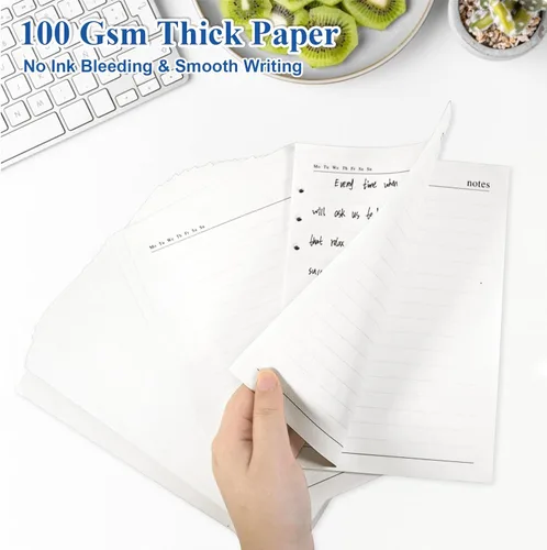 Miniatura 5 de SAYEEC Papel de Recambio de Hojas Sueltas Rayado para Organizador Planificador A5, 80 Hojas con 6 Agujeros Carpeta de Anillas para Planificador
