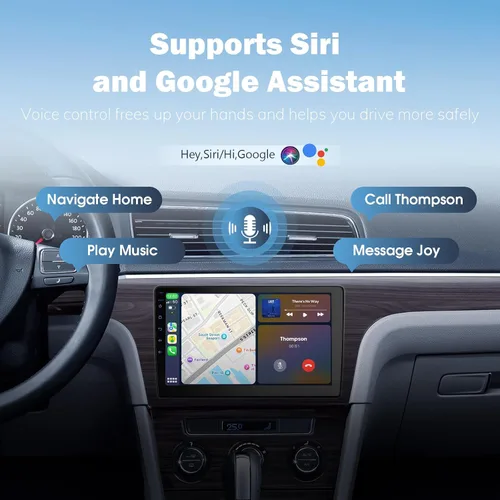Miniatura 4 de Haudio Estéreo de coche Android de doble DIN de 10.1 pulgadas con Apple CarPlay inalámbrico y Android Auto - 2 GB de RAM 64 GB ROM, pantalla táctil
