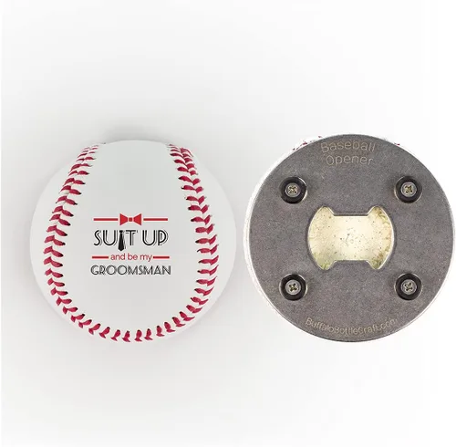 Miniatura 23 de Abridor de botellas de béisbol, padrinos de boda, regalo impreso para el padrino de béisbol personalizado, tamaño oficial, propuesta de boda