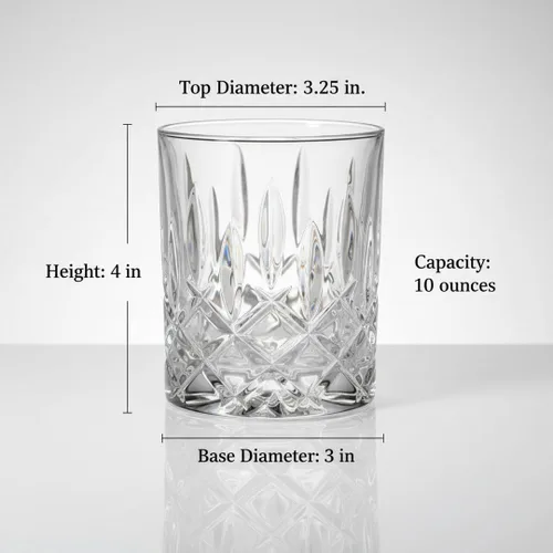 Miniatura 3 de HISTORY COMPANY Men's Bar at the Astor Crystal Old Fashioned Glasses Juego de 2 piezas - Vasos de whisky vintage (colección de caja de regalo)