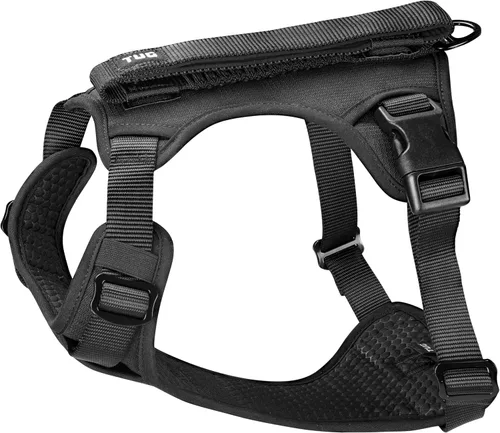 Arnés para Perro TUG Grab | Correa de Tráfico Integrada con Imán Adjunto para Control Rápido (Pequeño/Negro)