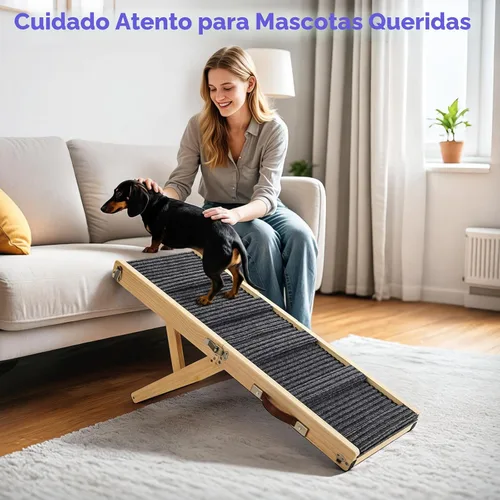 Miniatura 8 de Rampa para perros mejorada 2026 para sofá, rampa plegable para perros pequeños para sofá, 4 alturas ajustables de 13 a 21 pulgadas, escalones