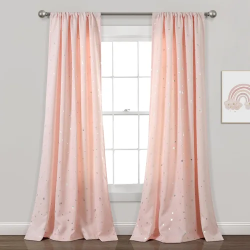 Miniatura 19 de Lush Decor Star - Par de paneles de cortinas opacas para ventana, 63 pulgadas de largo x 52 pulgadas de ancho, gris claro