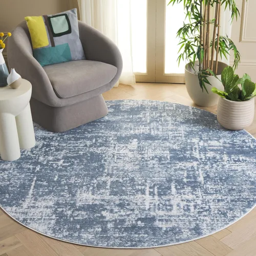 Miniatura 49 de SAFAVIEH Amelia Collection ALA700A - Alfombra decorativa de 2'2" x 4', diseño moderno abstracto, color marfil y azul, no desprende pelusa y de fácil