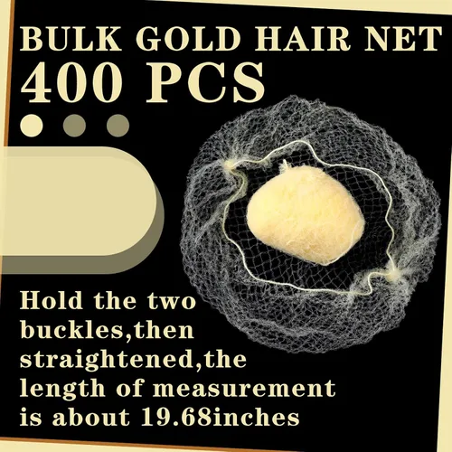 Miniatura 2 de 400 redes para el cabello para mujer, servicio de alimentos y moños de ballet, malla elástica invisible con bordes, 20 pulgadas (beige)