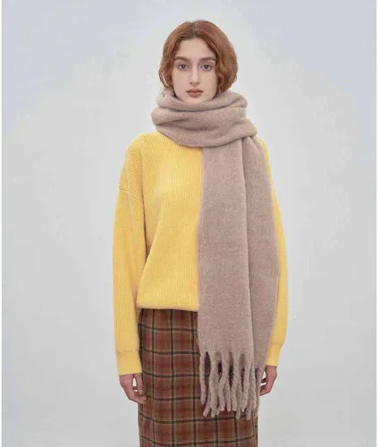 Miniatura 70 de Bufanda grande y gruesa de gran tamaño, esponjosas, de lana grande, gruesa, cálida para invierno
