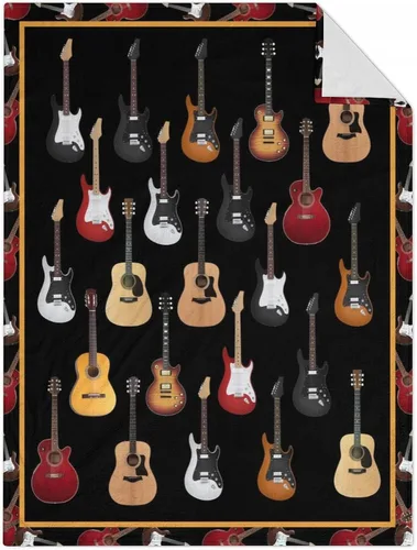 Miniatura 14 de Mercuryelf Manta de guitarra, suave, mullida y cálida, manta pequeña de 30 x 40 pulgadas para regazo y cuna, regalo para los amantes de la guitarra