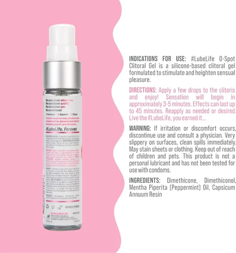 Miniatura 2 de LubeLife O-Spot - Gel de clítoris, estimulante a base de silicona de calentamiento de 1 onza para mujeres y parejas, gel estimulante intenso