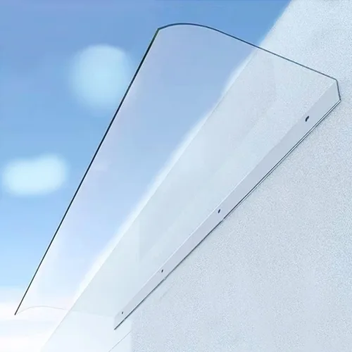 Toldo invisible para ventana, protección contra la lluvia y la nieve, protección UV de una pieza, lámina de policarbonato de una pieza para puerta