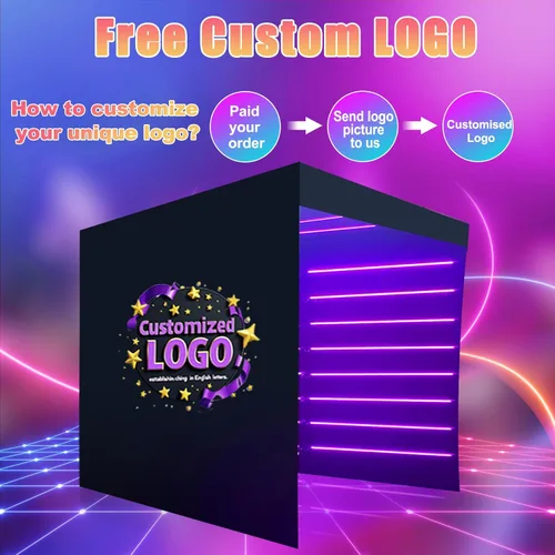 Miniatura 2 de Telón de fondo de cabina de fotos de 360 grados para cabina de fotos, fondo de pared personalizado con logotipo, video selfie, fondo giratorio