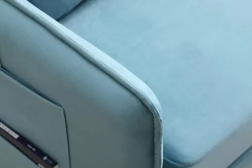 Miniatura 5 de Merax Sofá cama convertible moderno con 2 bolsillos laterales, sofá biplaza de tela con cama extraíble, 2 almohadas y respaldo ajustable para sala