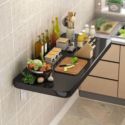 Miniatura 6 de Mesa de pared plegable flotante para laptop, escritorio plegable, mesa de comedor, mesa de lavandería, estante de pared plegable, escritorios