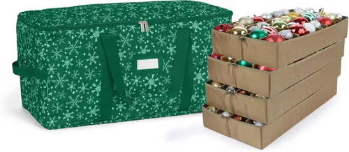 Miniatura 29 de Covermates Keepsakes Bolsa de almacenamiento ajustable para adornos, poliéster resistente, separadores acolchados y bandejas FlexGrid, organizador