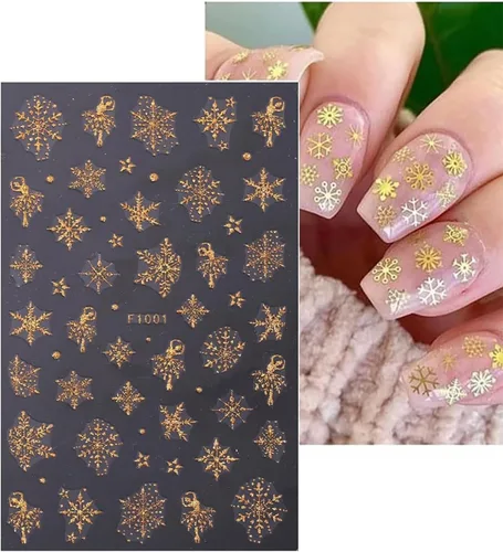 Miniatura 6 de Calcomanías de uñas de Navidad para arte de uñas, 8 hojas, calcomanías de copo de nieve para arte de uñas, calcomanías autoadhesivas 3D, exquisitos