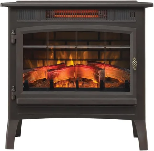 Miniatura 5 de Duraflame Estufa eléctrica independiente de chimenea con efecto de llama 3D para 1,000 pies cuadrados, color bronce