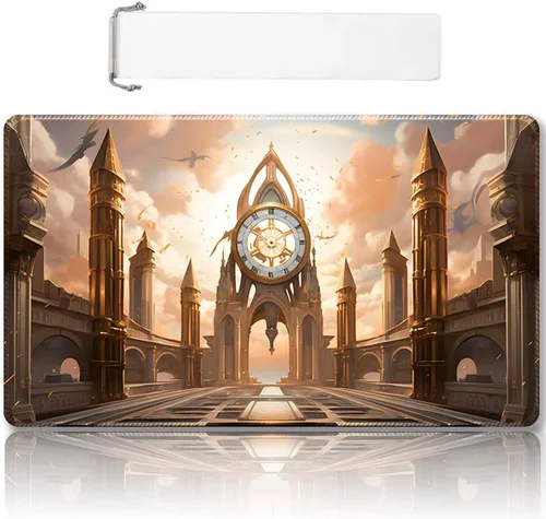 Miniatura 38 de Tapete de juego MTG cosido de alta calidad con zonas y parte trasera de goma antideslizante, tapete de juego TCG para MTG y otros juegos de cartas