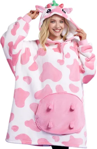 Miniatura 18 de Giggling Getup Manta Vestible con Capucha para Mujeres y Hombres Manta con Capucha Vestible de Forro Polar Sherpa Sudadera Manta Vestible Sherpa