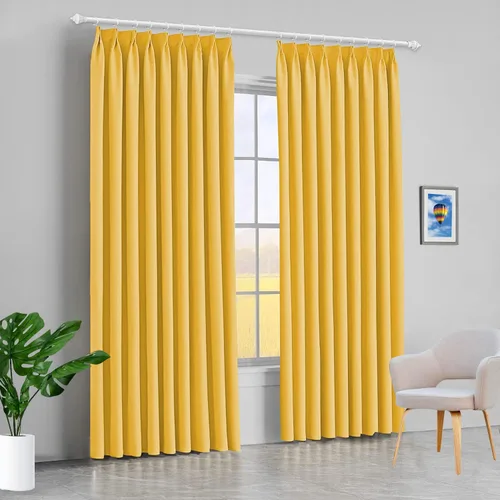 Miniatura 12 de 100% poliéster, panel de cortina de ventana de doble pellizco, con aislamiento térmico (negro, 57.9 x 72.0 in, 1 panel)