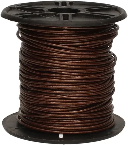 Miniatura 103 de The Beadsmith Cordón de cuero – Negro – Bobina de 0.039 in – 5 yardas/14.8 ft – Tanga de cuero indio ideal para trenzar, cuentas, collares, cordones