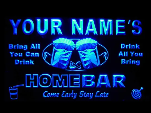 ADVPRO Letrero de neón LED de un solo color personalizado para bar en el hogar, bar, cerveza, 24 x 16 pulgadas, st4s64-p-tm-b Azul