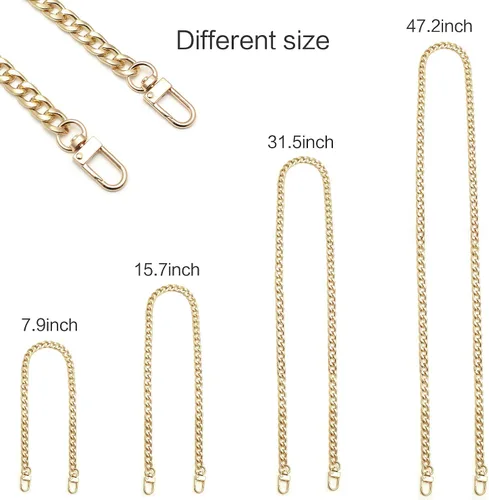 Miniatura 2 de 4 piezas de diferentes tamaños, cinturón plano de hierro DIY, cinturón de reemplazo para bolso, cinturón de hombro, cinturón de cadena