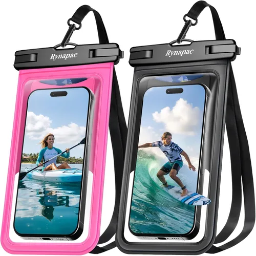 Miniatura 21 de Rynapac Funda impermeable para teléfono [hasta 8.5 pulgadas], paquete de 2, funda impermeable IPX8 con cordón para iPhone 17, 16, 15 Pro Max