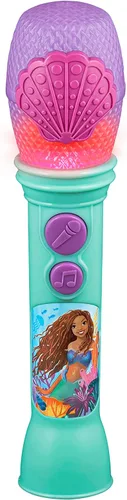 eKids Disney - Micrófono de juguete de La Sirenita para niños con música integrada y luces intermitentes, diseñado para los fanáticos de los