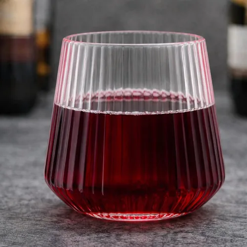 Miniatura 5 de 40 unidades de copas de vino, champán y whisky sin tallo irrompibles de plástico elegantes y duraderas de Origami Ripple, desechables para Rosa