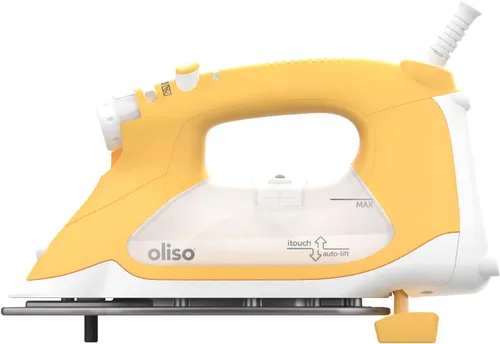 Miniatura 2 de Oliso TG1600 Pro Plus SmartIron de 1800 vatios con elevación automática (amarillo) y protector de suela de hierro de silicona solemate Oliso