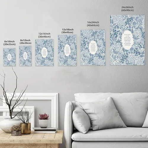 Miniatura 3 de Slow Down You're Doing - Póster de música fina, arte de pared floral victoriano azul, decoración de pared motivacional, estética, inspiradora