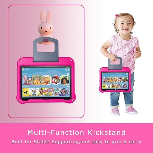 Miniatura 6 de Funda para tablet Fire HD 10 para niños (versión 2021/2023, 11ª/13ª generación), funda Oqddqo Amazon Kindle 10 Plus, choque de doble capa de cuatro