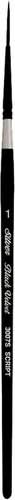 Silver Brush Limited 3007S -1 Pincel de terciopelo negro Script Liner para acuarela, gouache, tintas y tintes, tamaño 1, mango corto