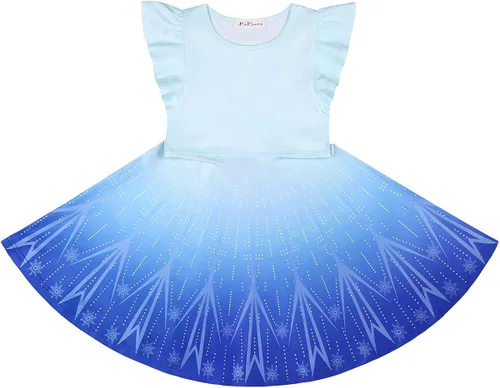 Miniatura 3 de LaBeca - Vestido sin mangas o de manga larga para niñas, vestidos casuales con diseño de unicornio o sirena para niñas pequeñas o grandes