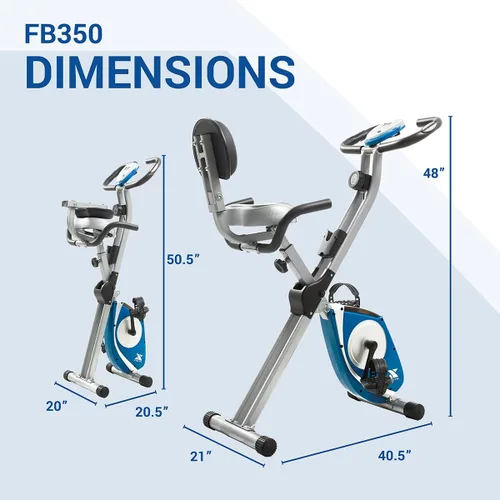 Miniatura 8 de XTERRA Bicicleta estática plegable para fitness, capacidad de peso de 225 libras