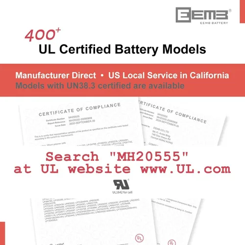 Miniatura 5 de EEMB Batería de polímero de litio 3.7 V 250 mAh 502030 Lipo Batería recargable con conector JST de cable para VXI Blue Parrott - Confirma