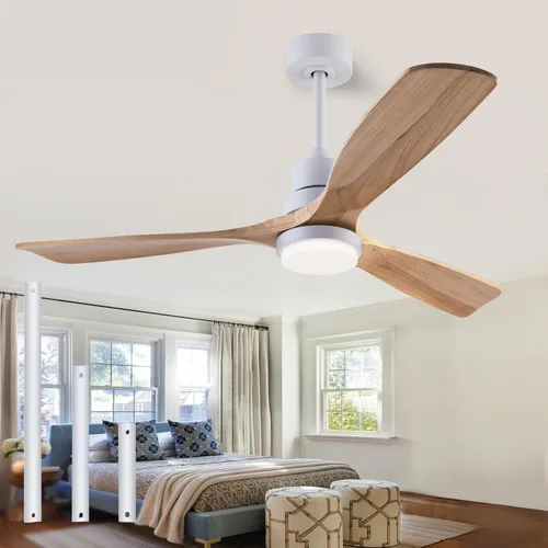 Miniatura 25 de QUTWOB Ventilador de techo de madera de 42 pulgadas con control remoto de luces, motor CC silencioso de 3 aspas para patio, sala de estar, Cuerpo