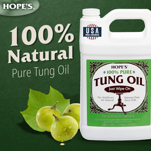 Miniatura 2 de HOPE'S Aceite Tung 100% puro, seguro para alimentos, acabado de madera natural impermeable de alta calidad y sellador para proyectos de interiores