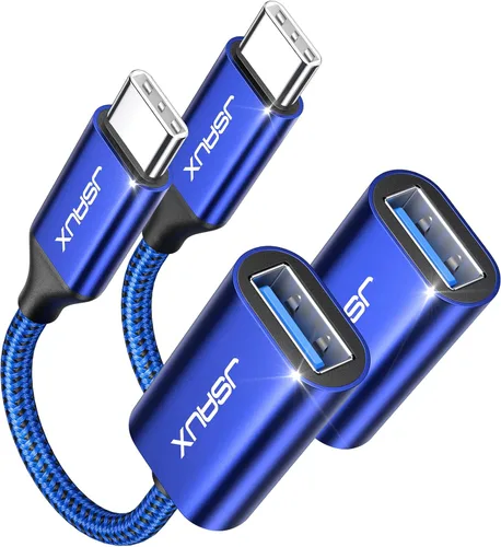 Miniatura 11 de JSAUX Adaptador USB C a USB 3.0 [2 unidades], USB C macho a USB hembra OTG adaptador compatible con MacBook Pro/Air, iPhone 17 Pro Max/iPhone Rojo