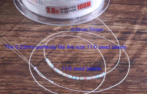 Miniatura 5 de KONMAY Hilo trenzado microfusionado para cuentas, 0.005 in/24 libras, 100 yardas – Cuerda de joyería fuerte para cuentas de semillas, costura