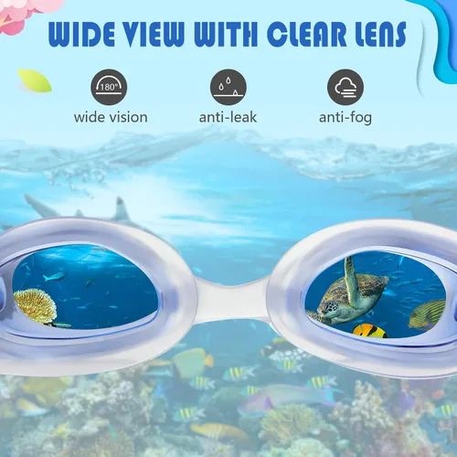 Miniatura 5 de Paquete de 20 pares de gafas de natación unisex para niños de 4 a 14 años, antiniebla, sin fugas, paquete de 20 pares
