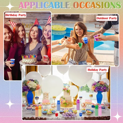 Miniatura 6 de Lounsweer 100 vasos de plástico de 2 onzas, vasos desechables de 2 onzas, mini vasos de fiesta de 2 onzas para despedida de soltera, cumpleaños