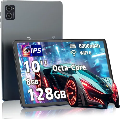 Tablet Android de 10 Pulgadas, Octa-Core, Tablet Android con 8GB+128GB+1TB de Expansión, WiFi 6, Mini Tablets con Pantalla IPS táctil de 1280 x 800,
