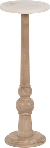 Miniatura 15 de Kate and Laurel Wegner Coastal Mesa Redonda de Madera para Bebidas, 8 x 23 pulgadas, Blanqueado, Mesa de Pedestal Elegante y Duradera para Usar como