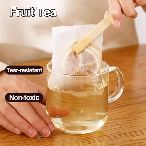 Miniatura 3 de BlingKingdom 100 bolsas de té vacías de filtro de té molido, bolsas de café molido, bolsa de filtro de café de material seguro y natural, infusor